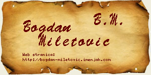 Bogdan Miletović vizit kartica